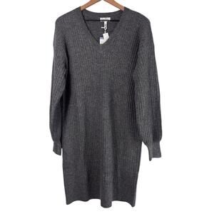 JESSICA SIMPSON WOMEN'S RELAXED FIT V-NECK MID LENGTH SWEATER DRESS LARGE NEW